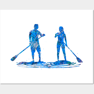 Paddleboard blue art Posters and Art